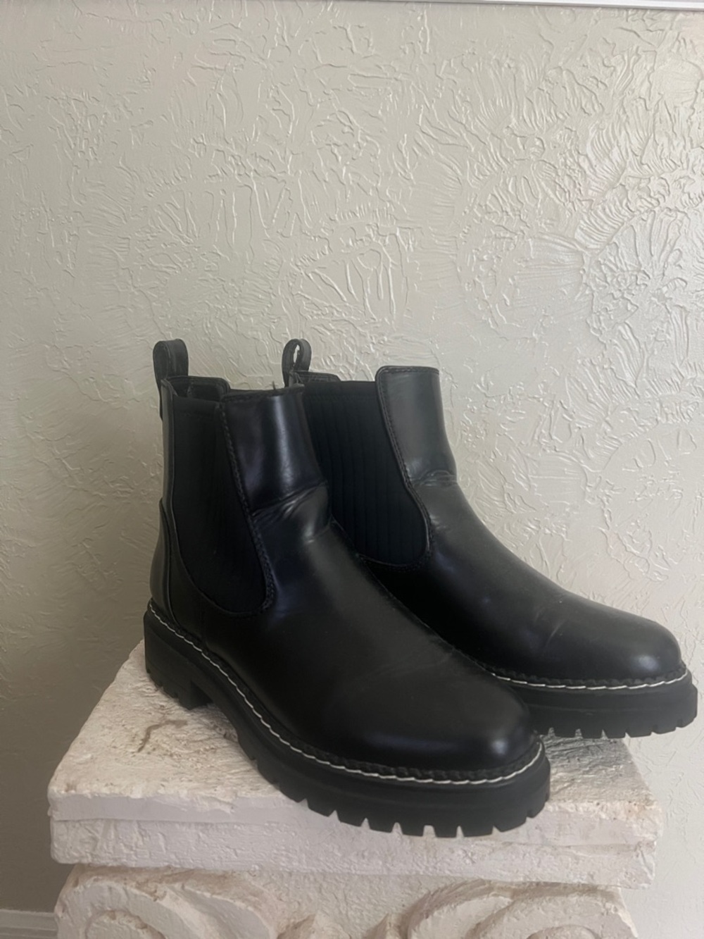 Sam & Libby Black Leather Chukka Lug Boots